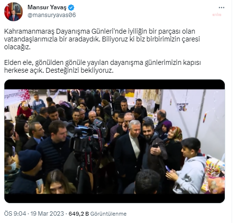 Mansur Yavaş, "Desteğinizi bekliyoruz"