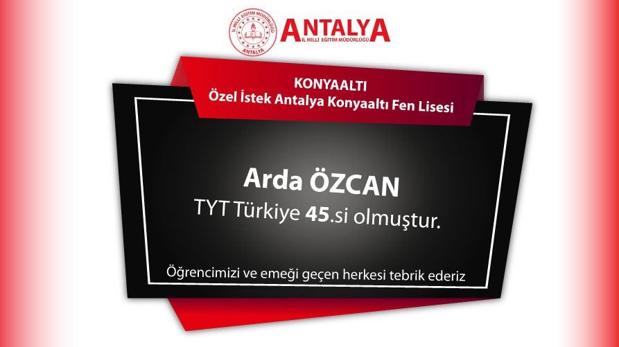 LGS'DE 25 BİRİNCİ ÇIKARAN ANTALYA YKS'DE DE BAŞARIDAN BAŞARIYA KOŞUYOR