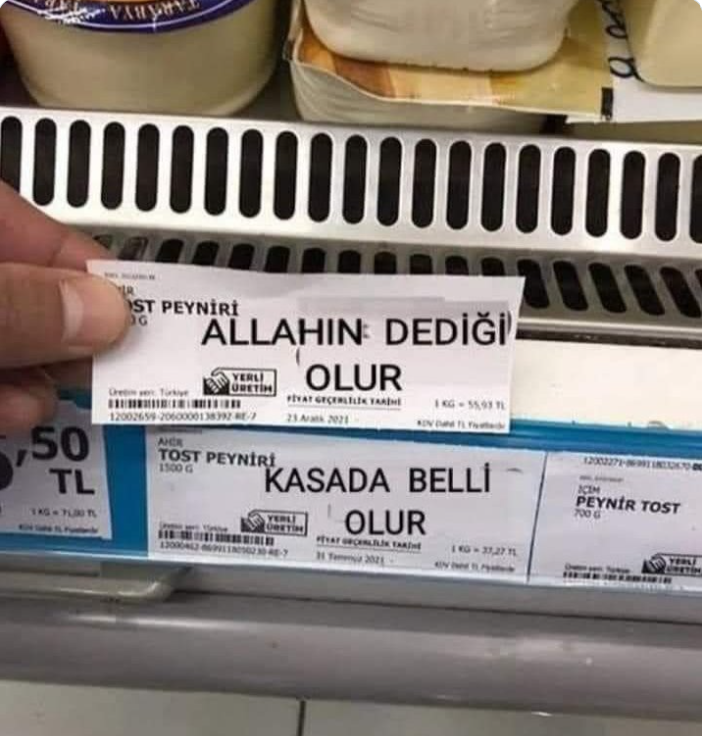 MARKETTE "ALLAH'IN DEDİĞİ OLUR" ETİKETİ