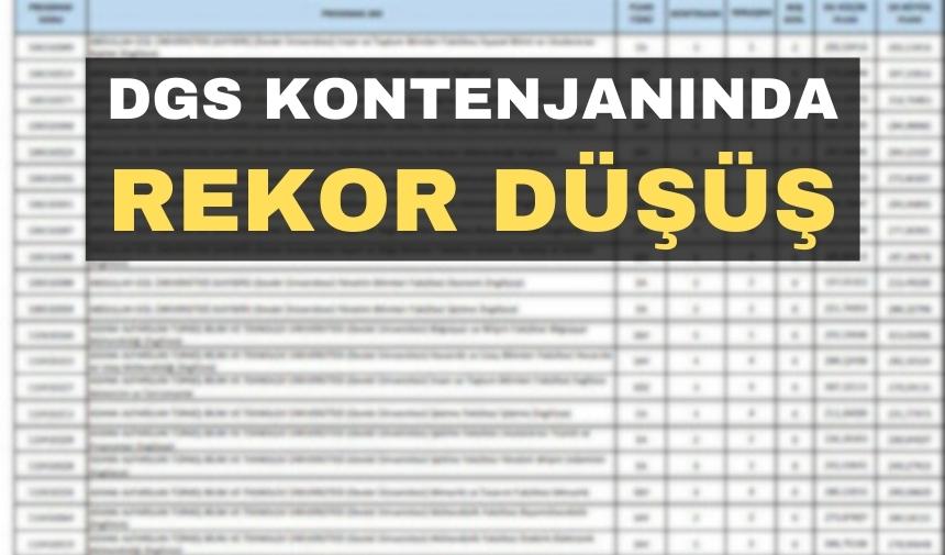 DGS'DE REKOR DÜŞÜŞ