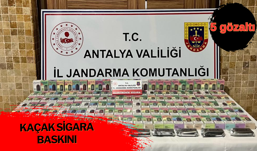 Kaçak sigara baskını: 5 gözaltı