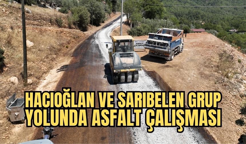 Hacıoğlan ve Sarıbelen grup yolunda asfalt çalışması 