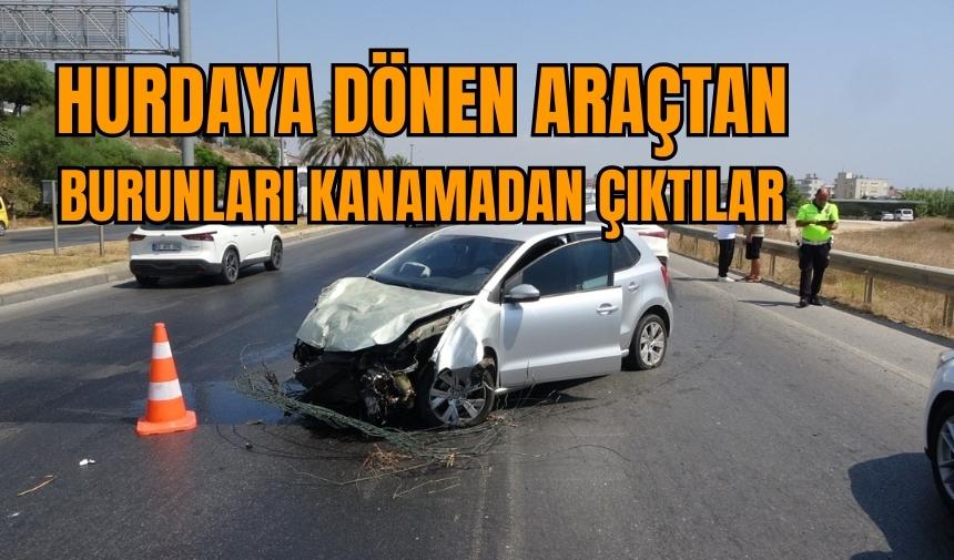 Ters şeride geçen otomobil faciadan döndü