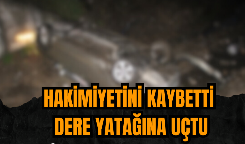 Direksiyon hakimiyetini kaybetti dere yatağına uçtu