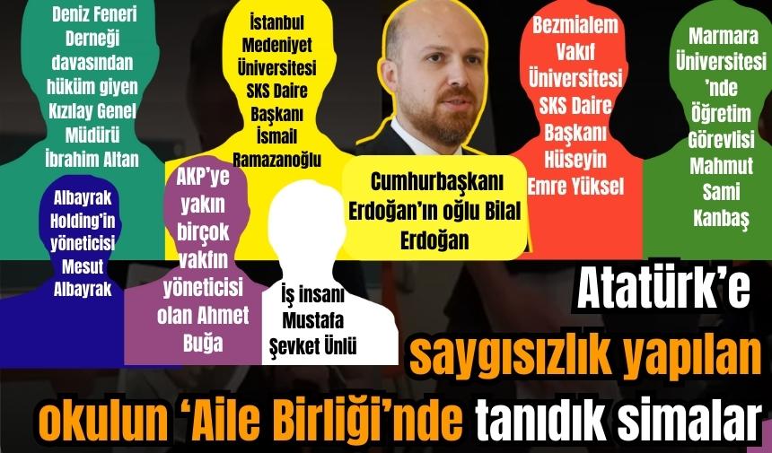 Atatürk’e saygısızlık yapılan okulun  Aile Birliği'nde tanıdık simalar