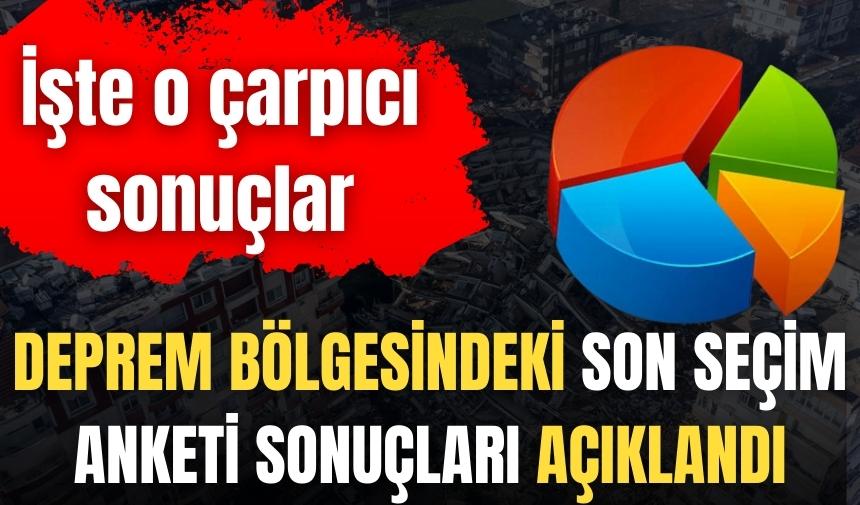 Deprem bölgesindeki son seçim anketi sonuçları açıklandı