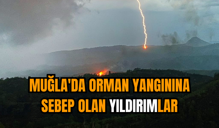 Muğla'da orman yangınına sebep olan yıldırımlar