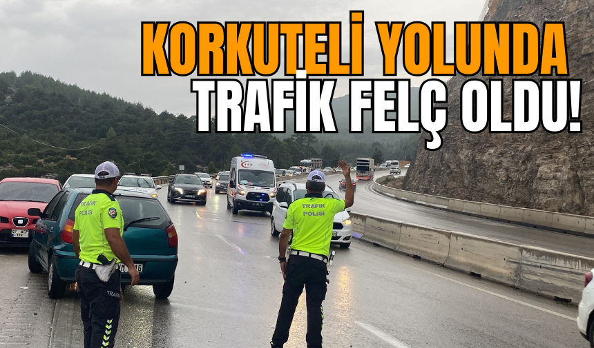 Korkuteli yolunda trafik felç oldu