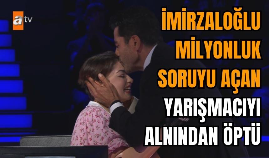 Kenan İmirzalıoğlu yarışmacıyı alnından öptü