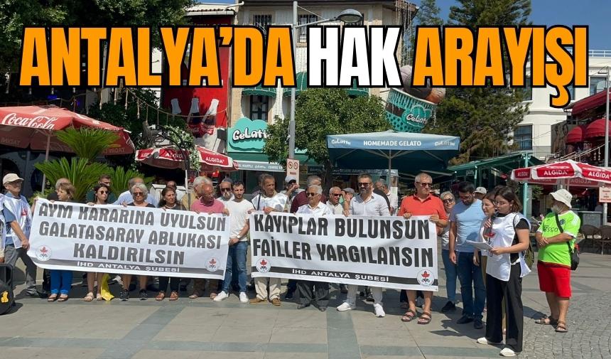 ANTALYA'DA ADALET İÇİN PANKART AÇTILAR