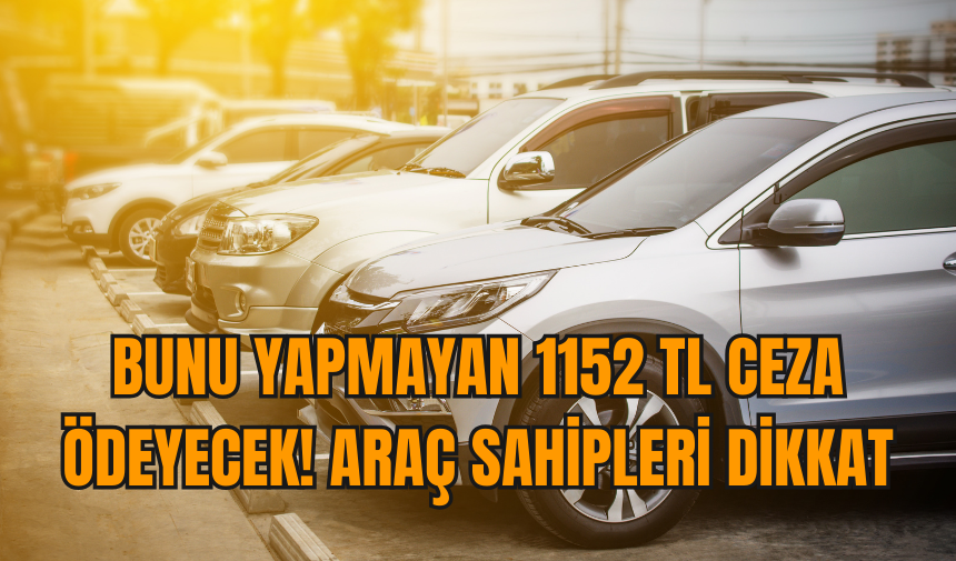 Bunu yapmayan 1152 TL ceza ödeyecek! Araç sahipleri dikkat