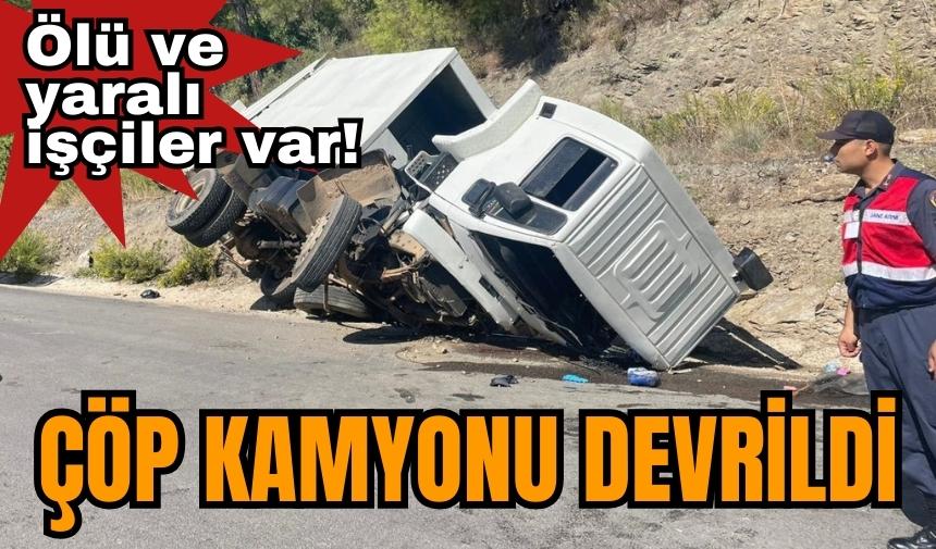 Antalya'da çöp kamyonu devrildi: 1 ölü