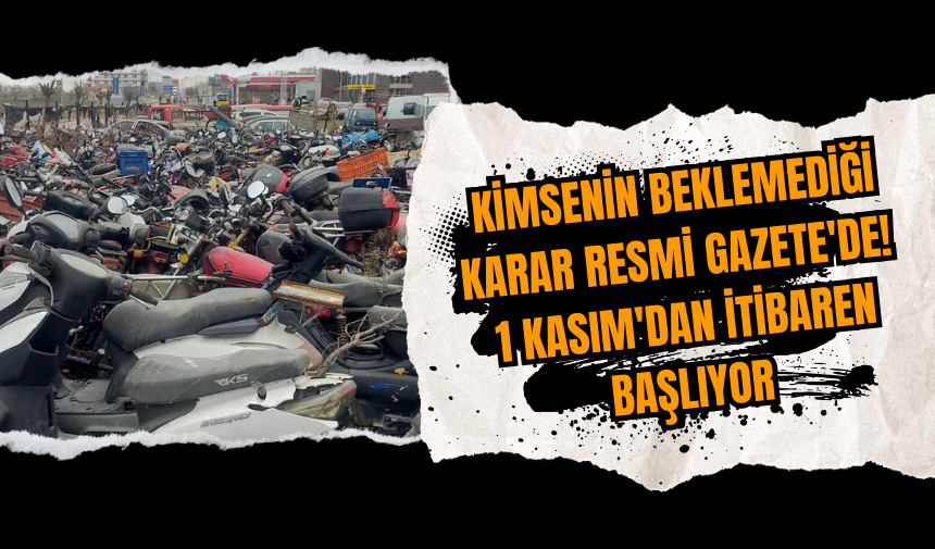 Kimsenin beklemediği karar Resmi Gazete'de!  1 Kasım'dan itibaren başlıyor