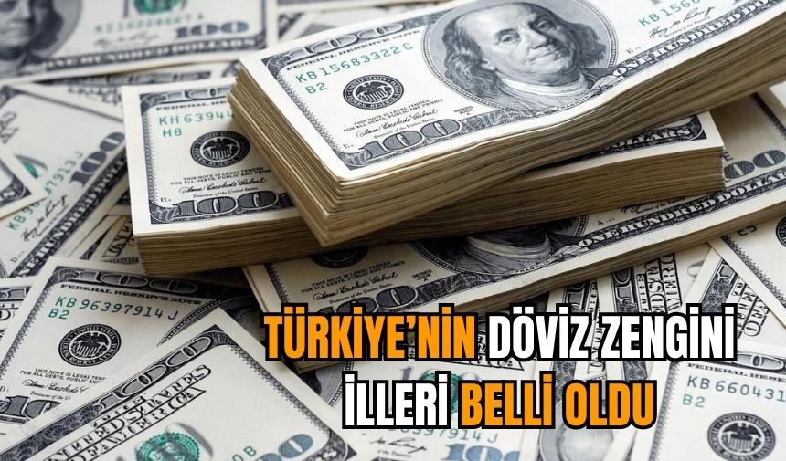 Türkiye’nin döviz zengini illeri belli oldu