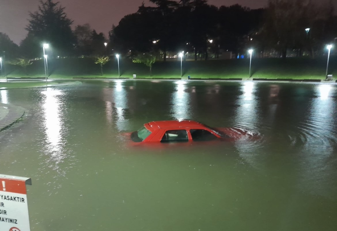 Park halindeki aracı çıkarmak isterken göle uçtu