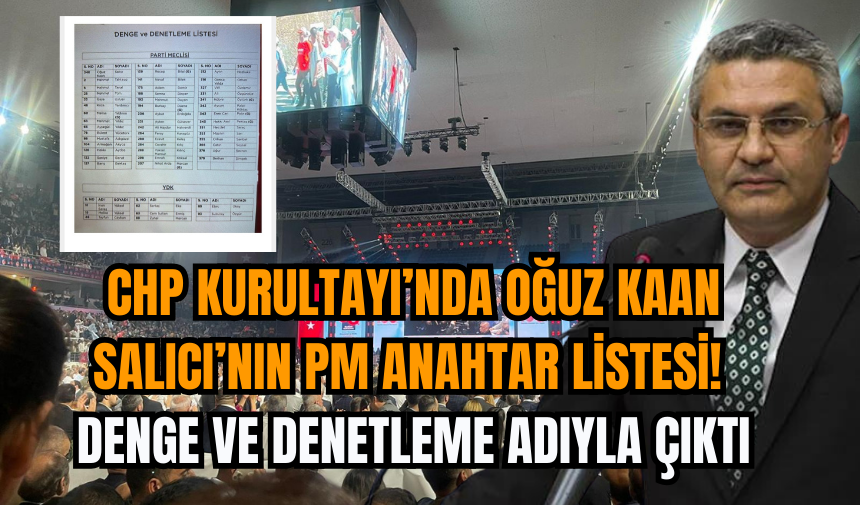 CHP Kurultayı’nda Oğuz Kaan Salıcı’nın PM Anahtar Listesi! Denge ve Denetleme adıyla çıktı