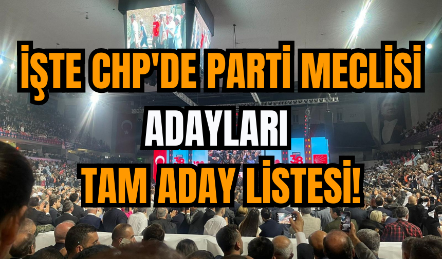 İşte CHP'de Parti Meclisi Adayları Tam Aday Listesi!