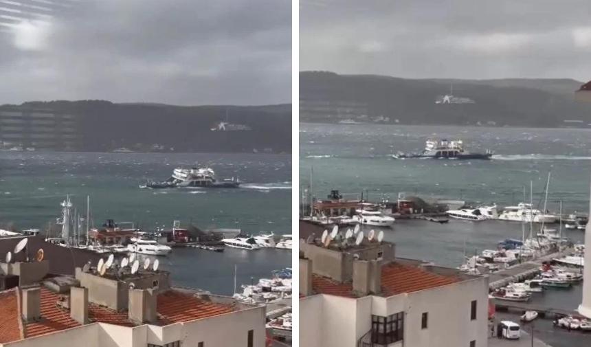 Çanakkale Boğazı'nda feribot faciası! Vatandaşlar anları kayda aldı