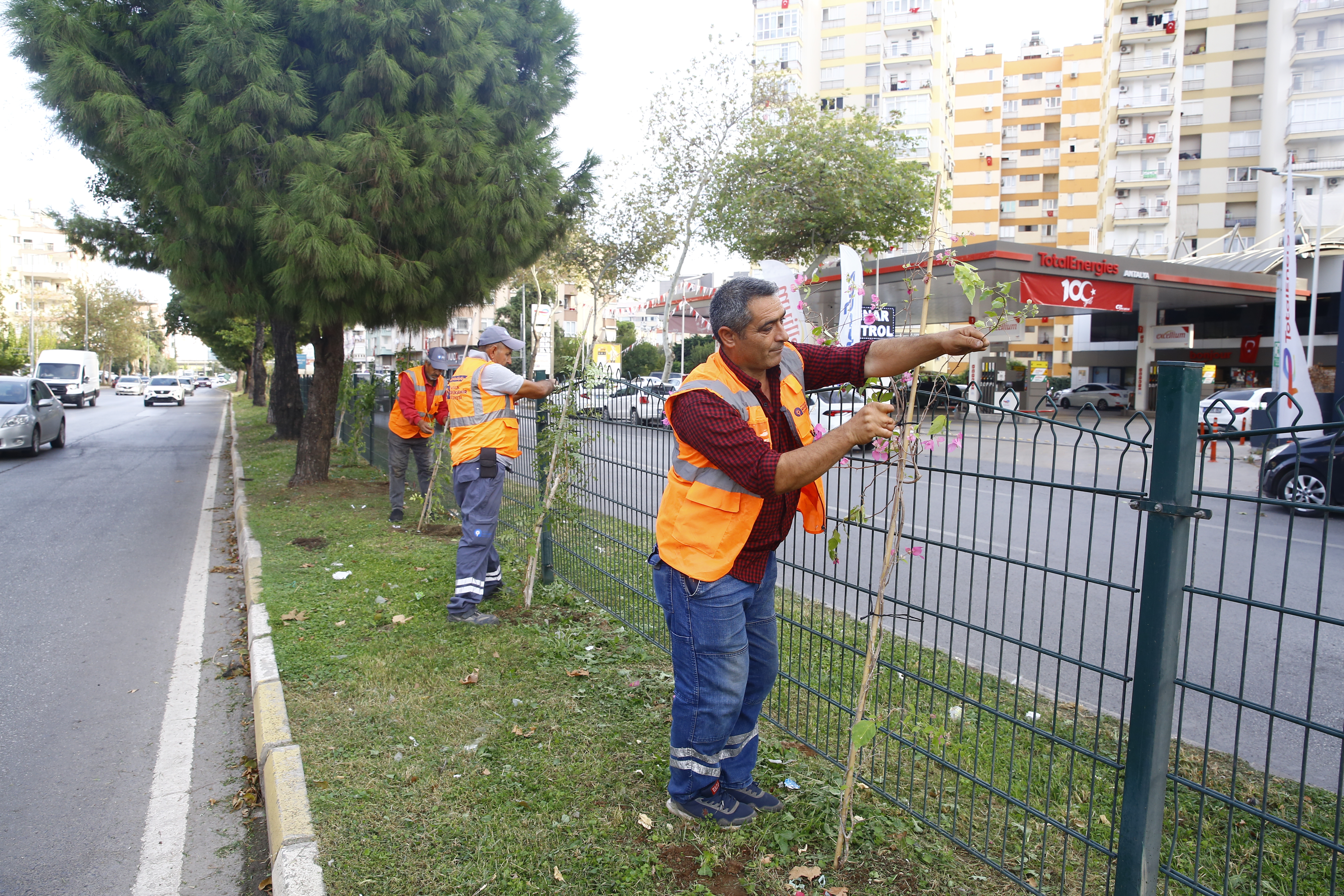 Büyükşehir’den Evliya Çelebi Caddesi’nde refüj çalışması