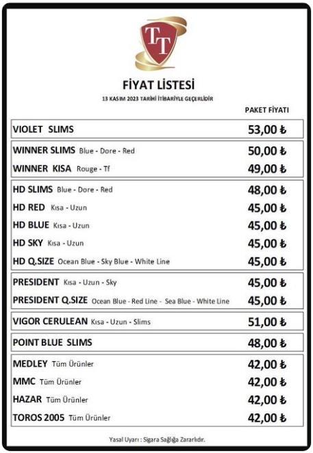 Marlboro, Parliament, Murattı, Kent, Lark, Camel, Winston Sigara Fiyat Listesi ve Marka Marka Güncel Sigara Fiyatları