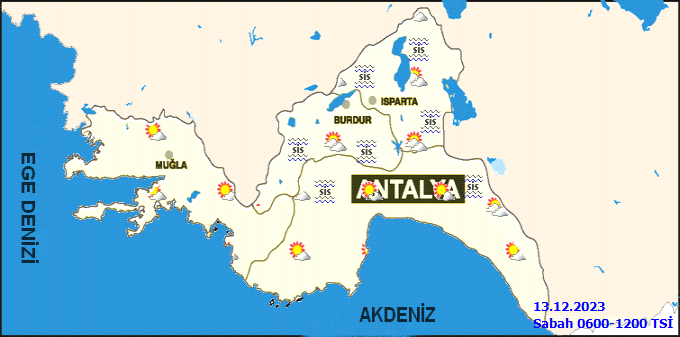 Antalya 13 Aralık Hava Durumu