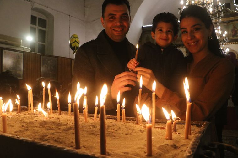 Depremin vurduğu İskenderun Aziz Corc Rum Ortodoks Kilisesi'nde Noel