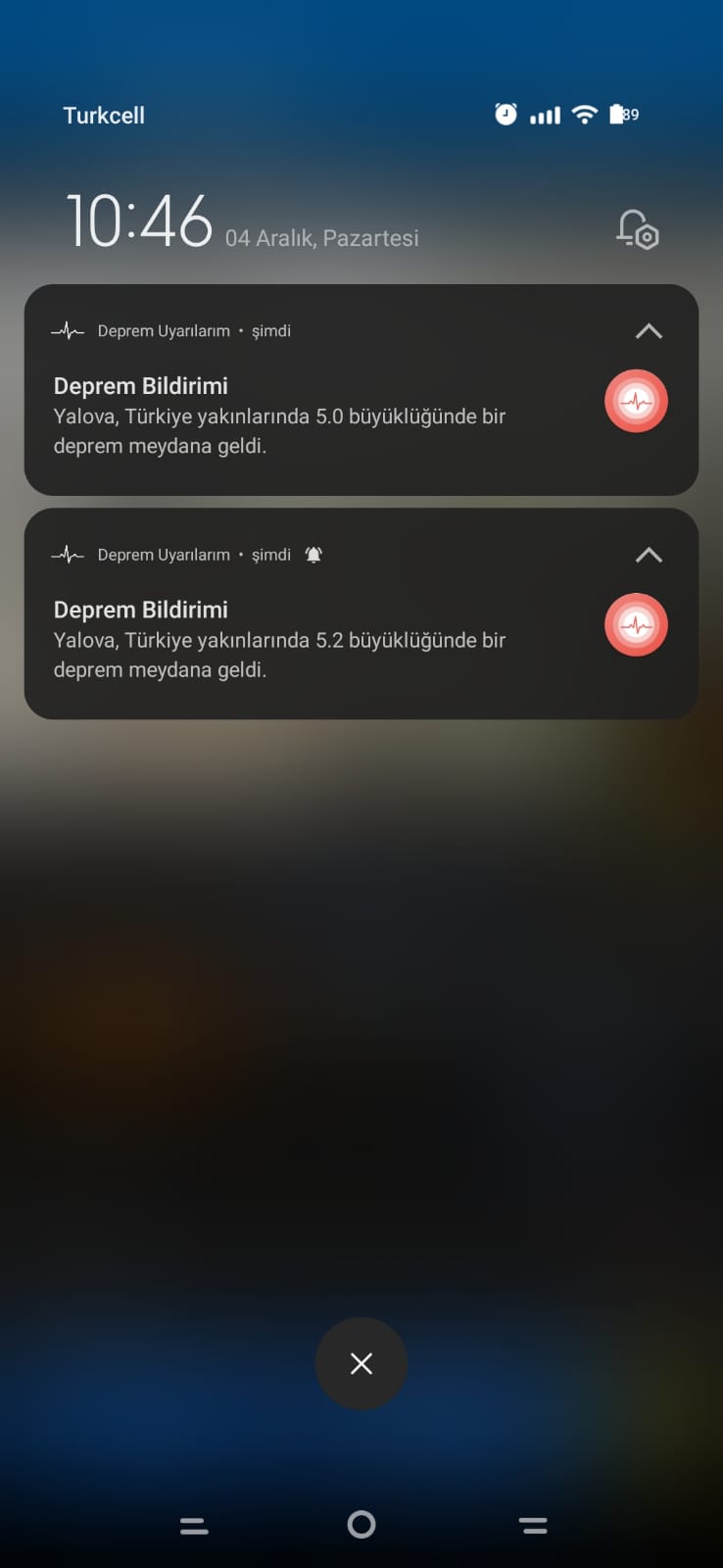 Deprem uyarı sistemi