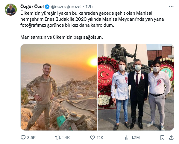 Şehit Enes Budak Özgür Özel'in Manevi Kardeşi Çıktı