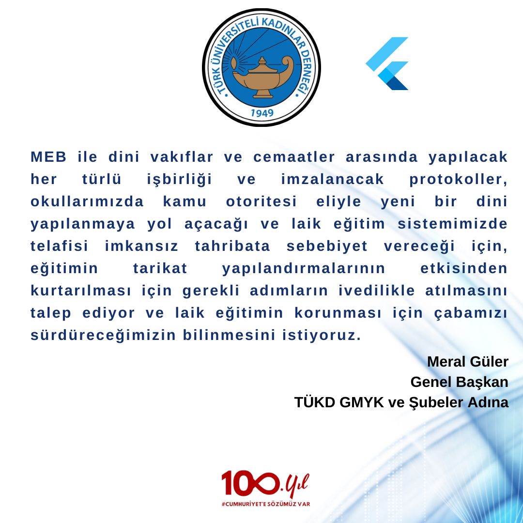 Türkiye Üniversiteli Kadınlar Derneği'nden Milli Eğitim Bakanı'na Tarikat Ve Cemaatlerle Işbirliği Tepkisi! (3)