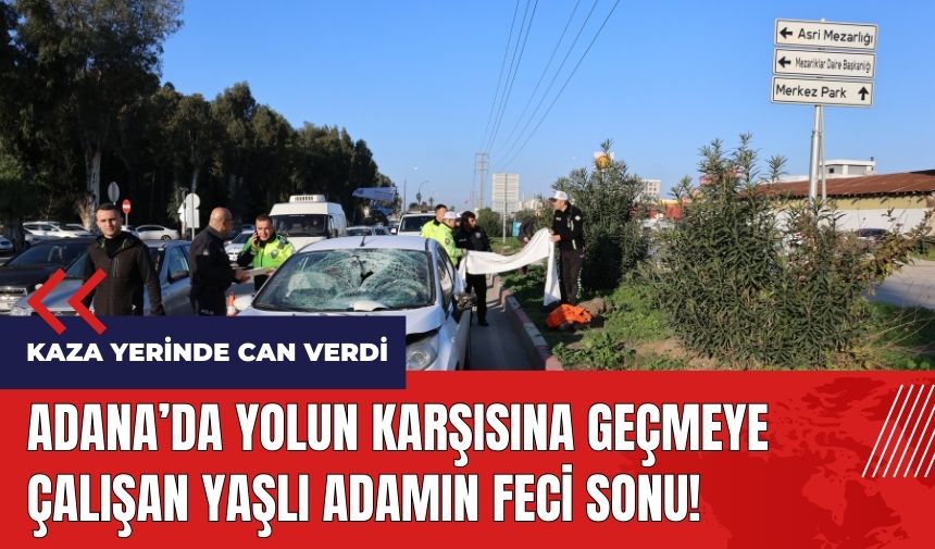 Adana'da yolun karşısına geçmeye çalışan yaşlı adamın feci sonu!