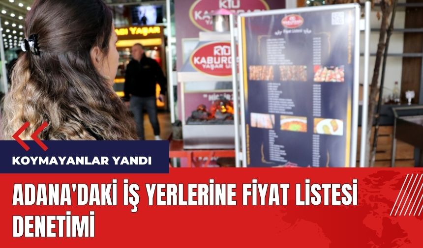 Adana'daki iş yerlerine fiyat listesi denetimi