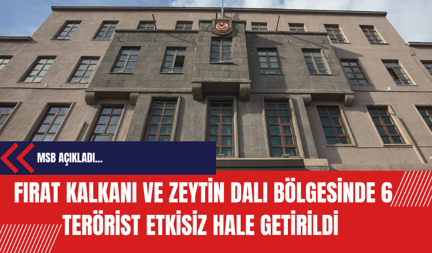 Fırat Kalkanı ve Zeytin Dalı bölgesinde 6 ter*rist etkisiz hale getirildi