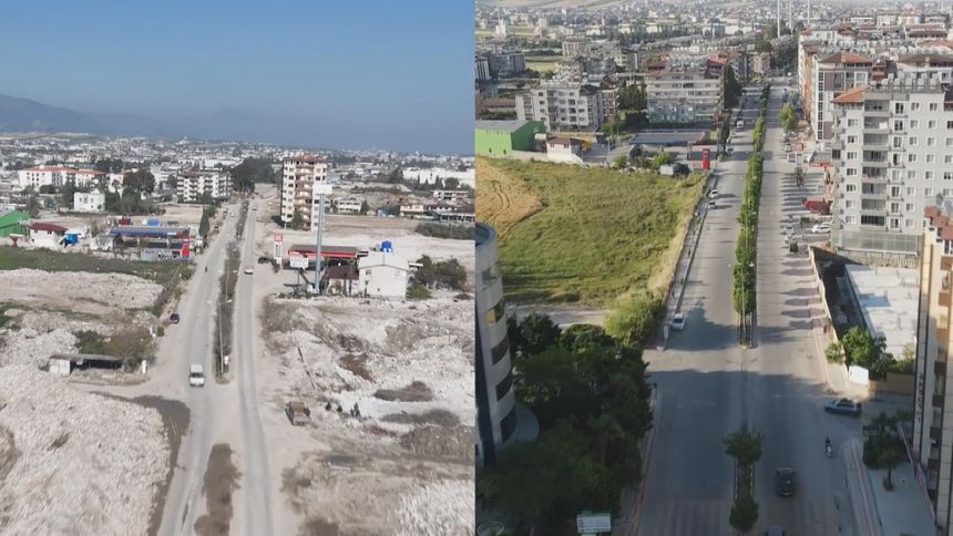 Depremde Yok Olan Mahallenin Öncesi Ve Sonrası Drone Ile Belgelendi 