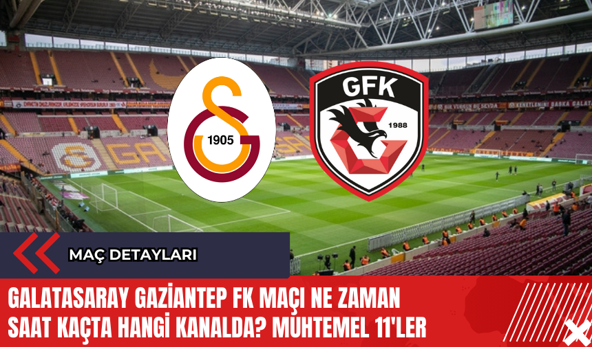 Galatasaray Gaziantep FK maçı ne zaman saat kaçta hangi kanalda? Muhtemel 11'ler