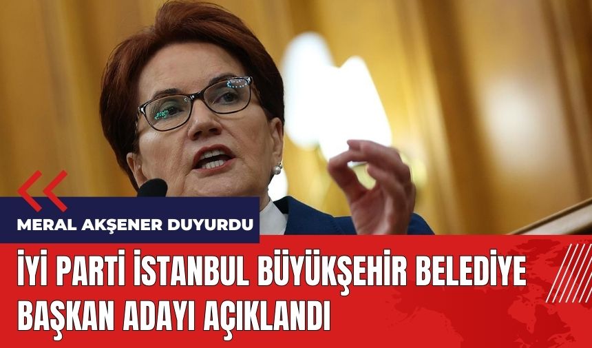 İYİ Parti İstanbul Büyükşehir Belediye Başkan adayı açıklandı