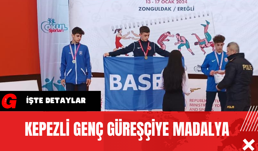 Kepezli Genç Güreşçiye Madalya