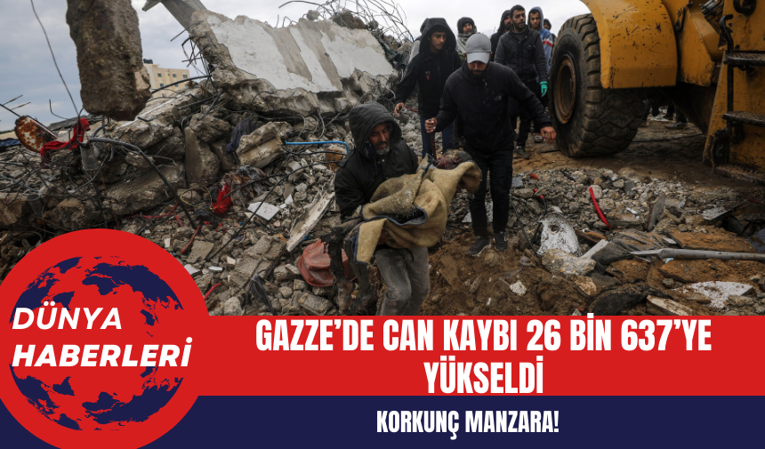 Gazze’de can kaybı 26 bin 637’ye yükseldi!