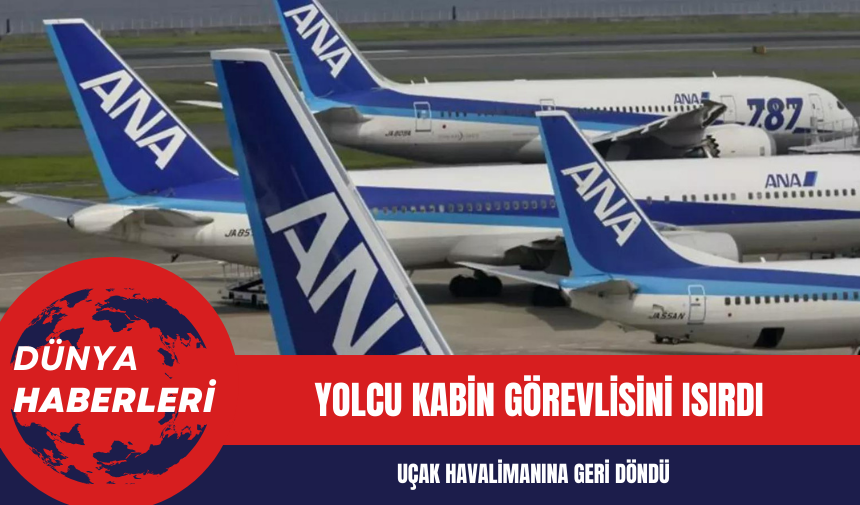 Yolcu kabin görevlisini ısırdı uçak havalimanına geri döndü