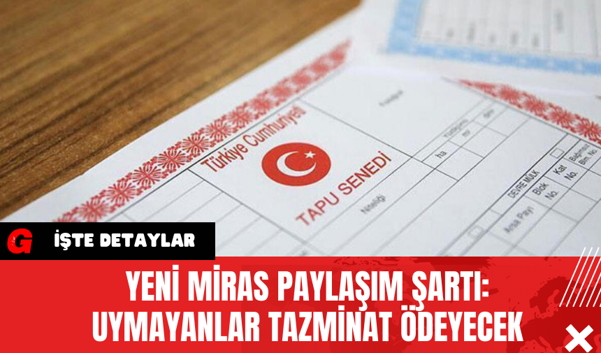 Yeni Miras Paylaşım Şartı: Uymayanlar Tazminat Ödeyecek