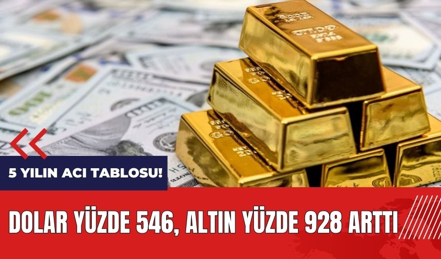 5 yılın acı tablosu! Dolar yüzde 546 altın yüzde 928 arttı