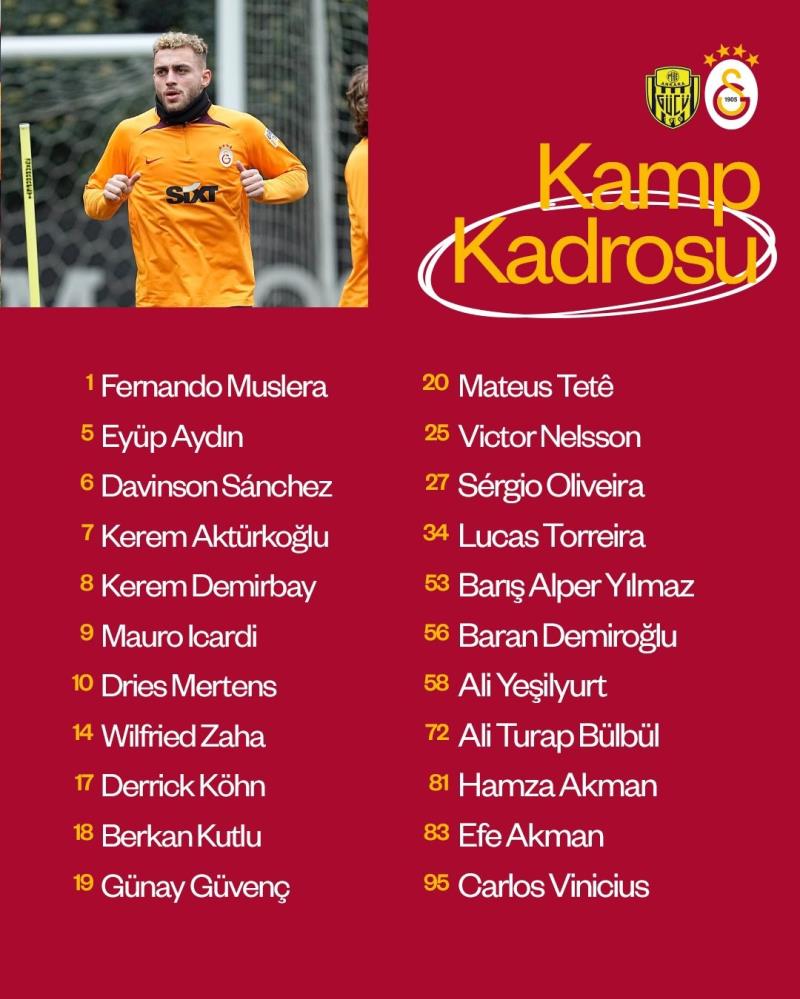 Galatasaray'ın Ankaragücü maçının kamp kadrosu belli oldu