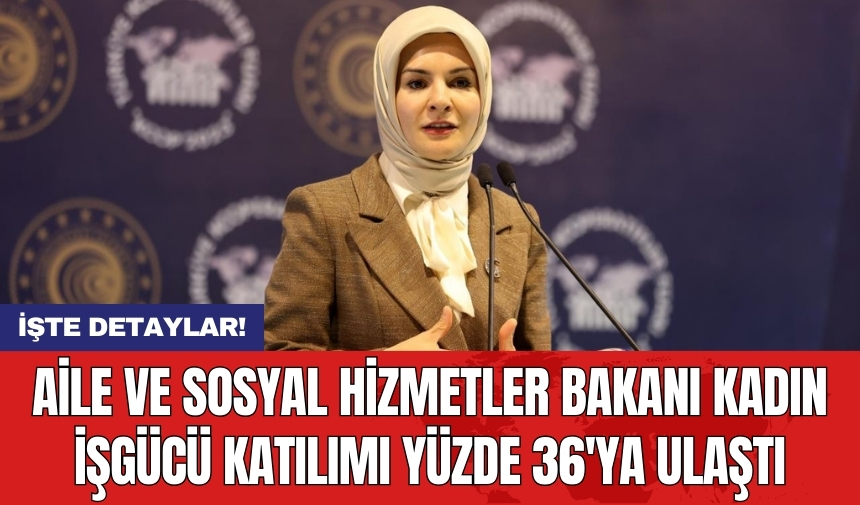 Aile ve Sosyal Hizmetler Bakanı kadın işgücü katılımı yüzde 36'ya ulaştı