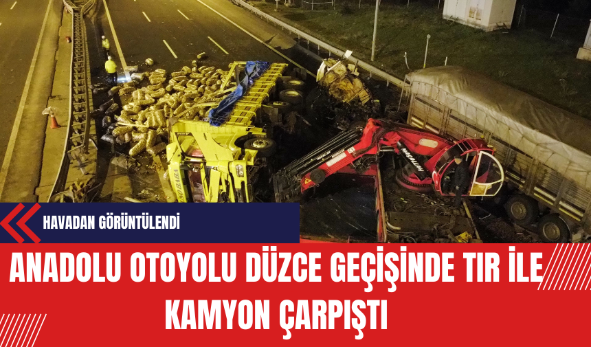 Düzce'de Tır ile Kamyon Çarpıştı: Yol Trafiğe Kapandı