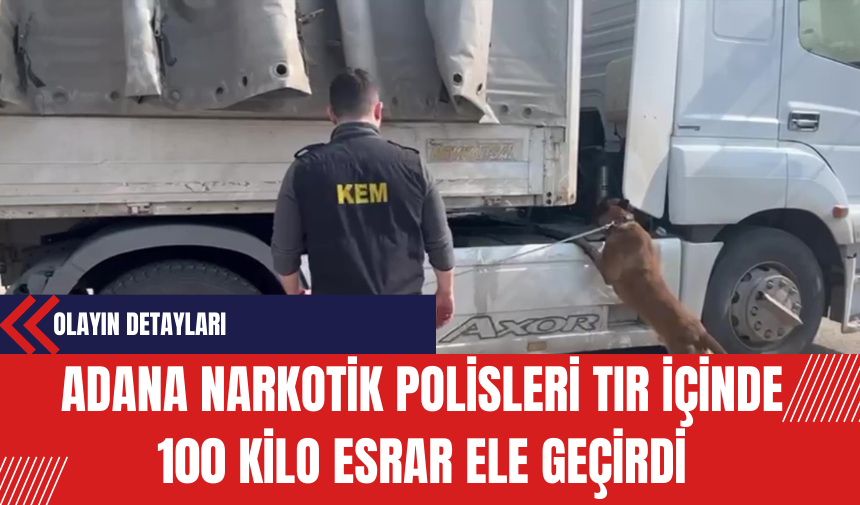 Adana Narkotik Polisleri Tır İçinde 100 Kilo Esrar Ele Geçirdi