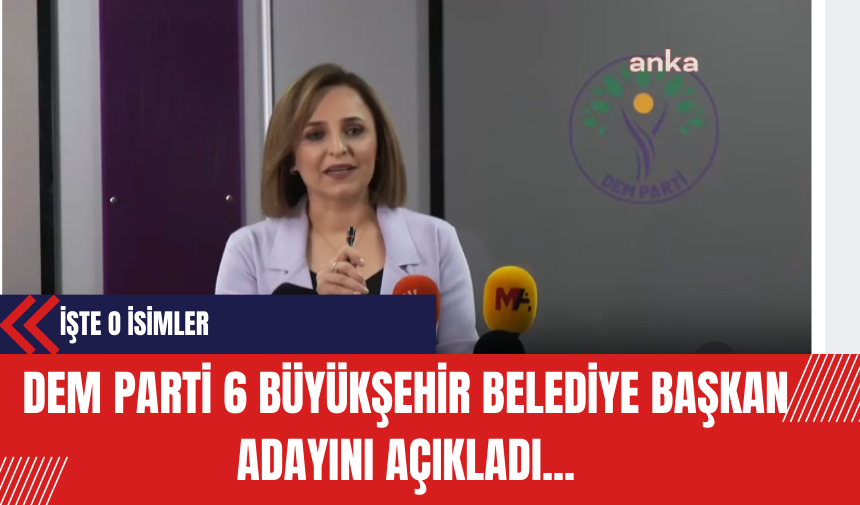 DEM Parti 6 Büyükşehir Belediye Başkan Adaylarını Açıkladı