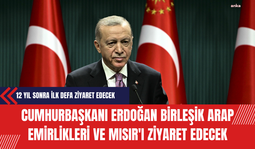 Cumhurbaşkanı Erdoğan Birleşik Arap Emirlikleri ve Mısır'ı Ziyaret Edecek