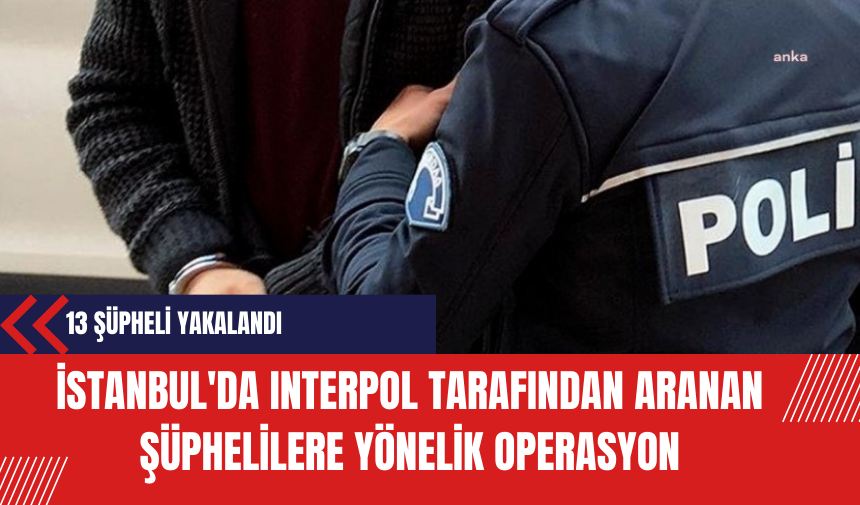 İstanbul'da Interpol tarafından aranan şüphelilere yönelik operasyon: 13 şüpheli yakalandı