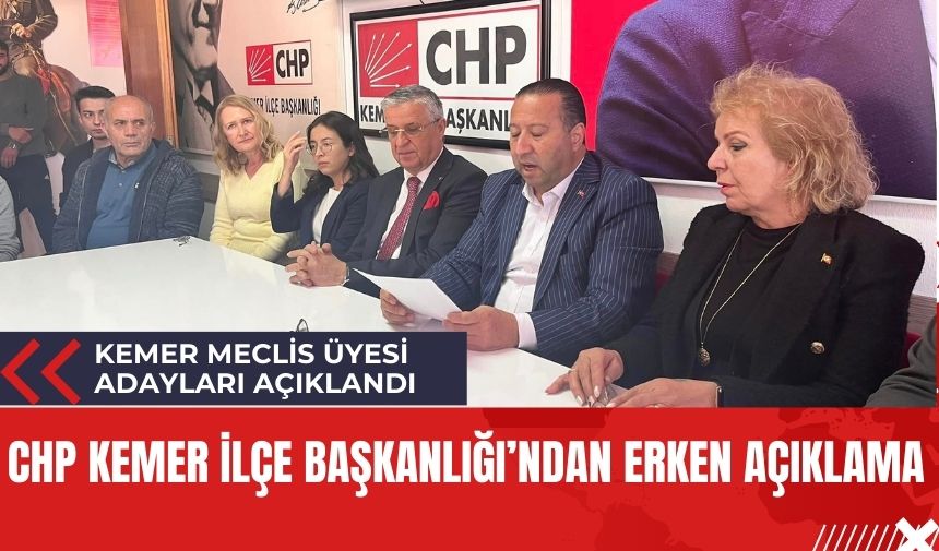 CHP'nin Kemer Belediye Meclis üyesi adayları açıklandı