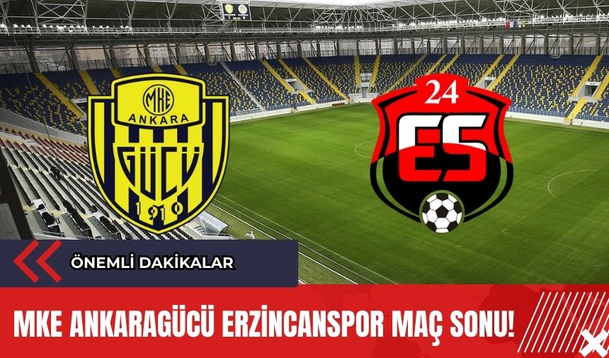 MKE Ankaragücü Erzincanspor Maç Sonu! Önemli Dakikalar