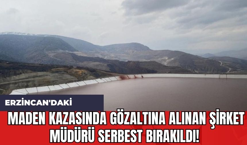 Erzincan'daki Maden Kazasında Gözaltına Alınan Şirket Müdürü Serbest Bırakıldı